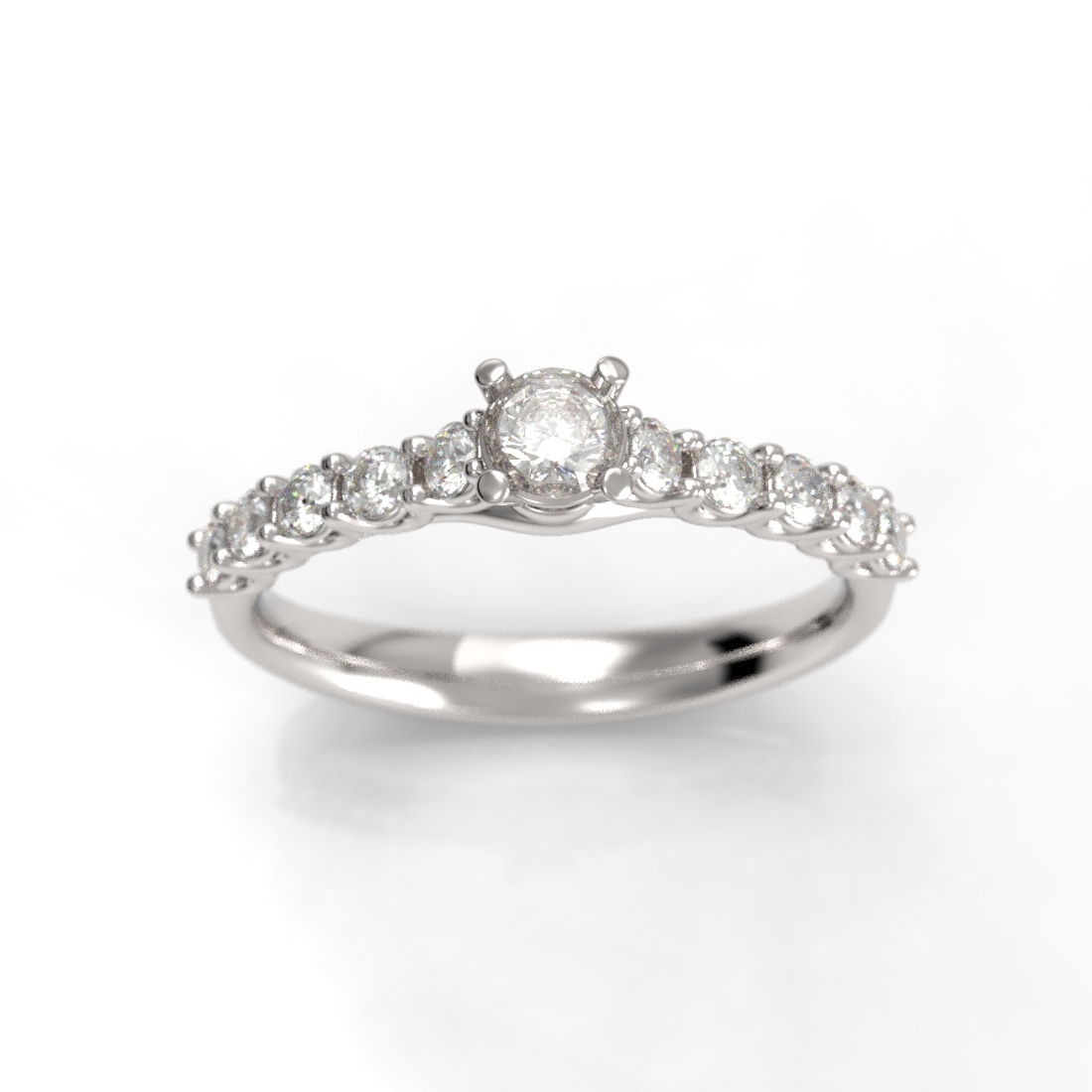 Anillo de compromiso Solitario Pave Oro 18k - Taylor B - Imagen 2