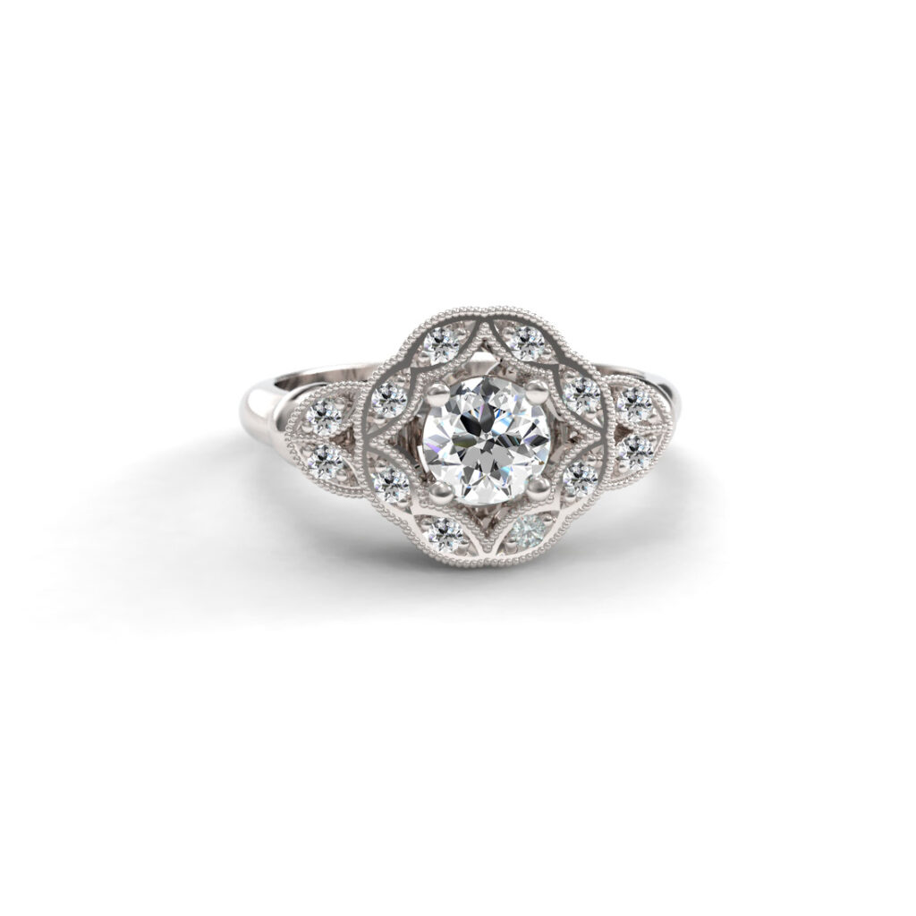 Anillo de compromiso Halo Oro 18k - Checco Classic