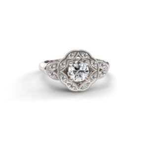 Anillo de compromiso Halo Oro 18k - Checco Classic