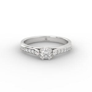 Anillo de compromiso Solitario Pavé Diamante 0.15ct - Arte