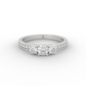 Anillo de compromiso Tres Piedras Diamante Natural - Candassi