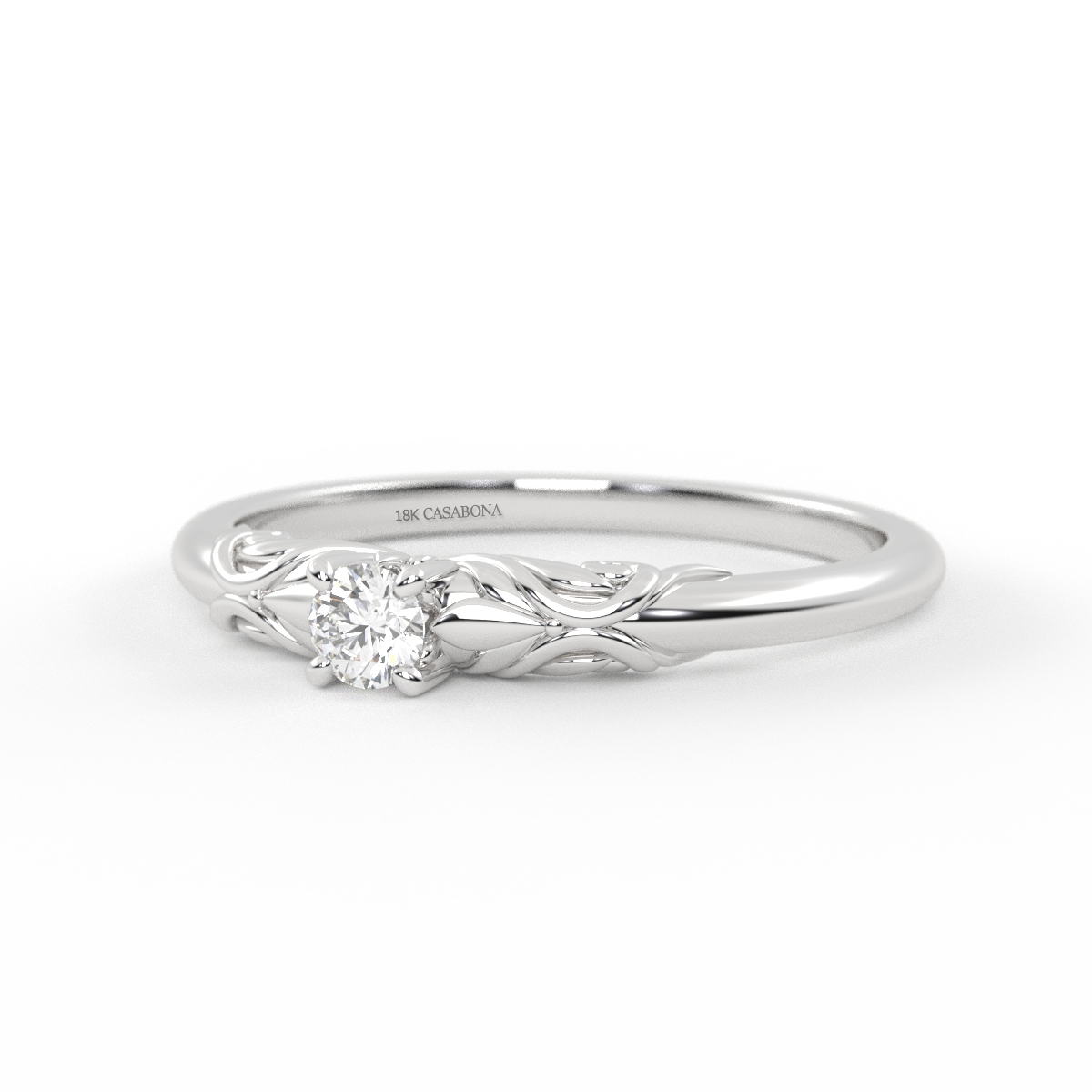 Anillo de compromiso solitario Diamante Natural - Adan - Imagen 2