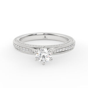Anillo de compromiso Solitario Pavé Brillante - Lovania