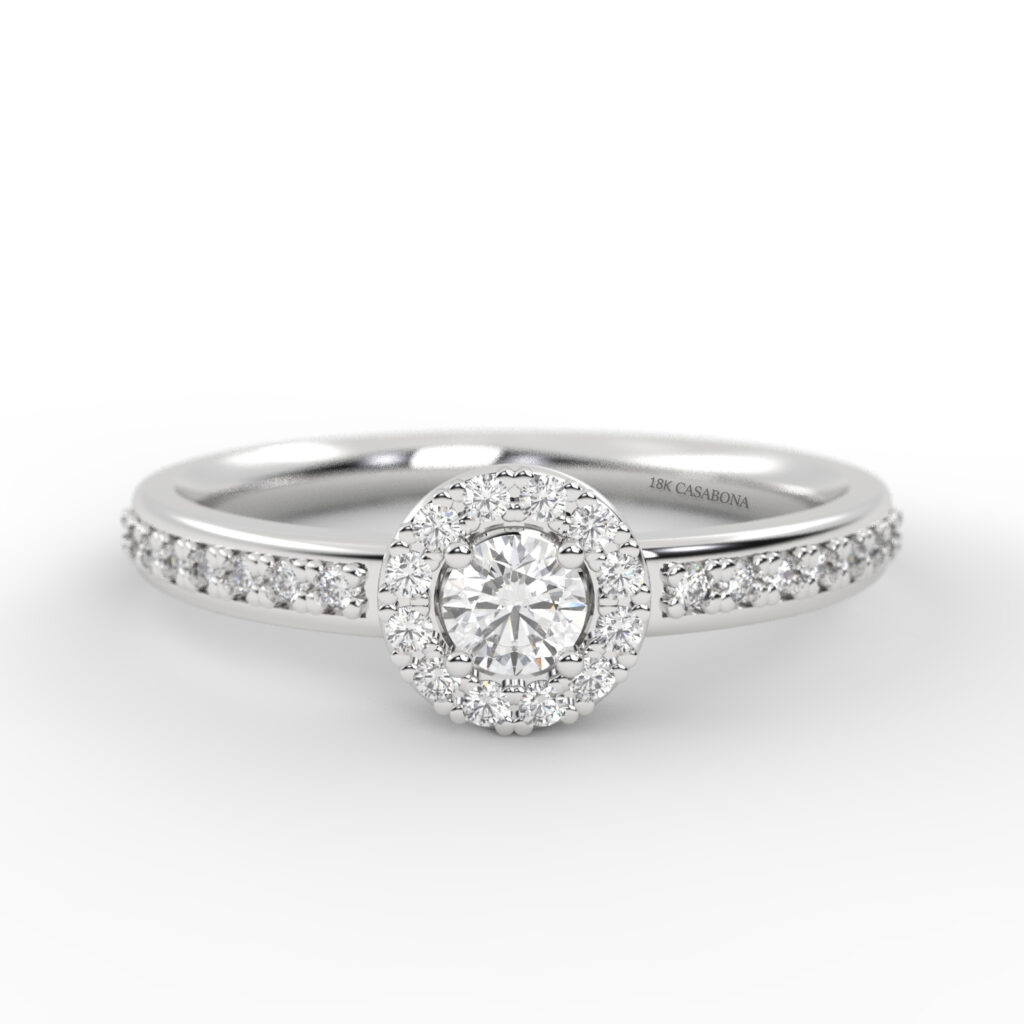 Anillo de compromiso Halo Diamante Natural - Mia