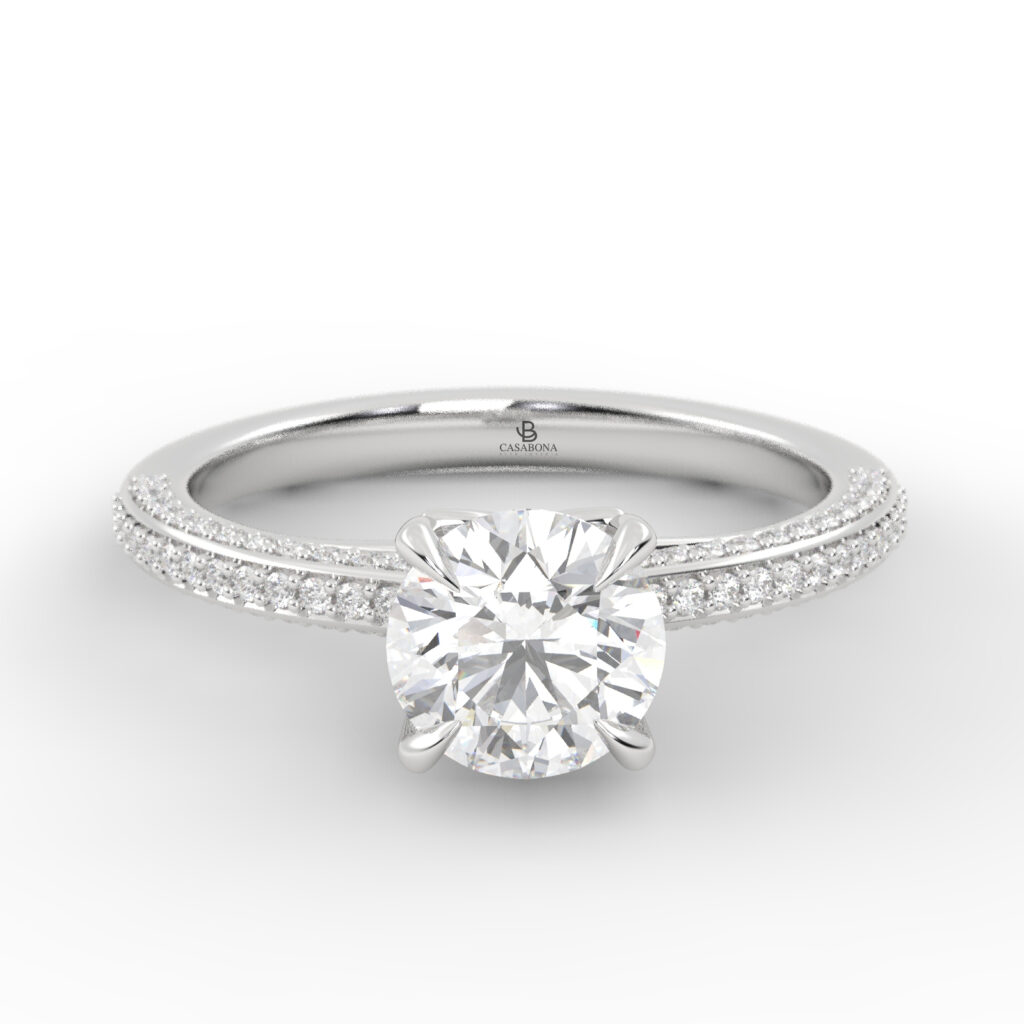 Anillos de compromiso Solitario Pavé - Amberes