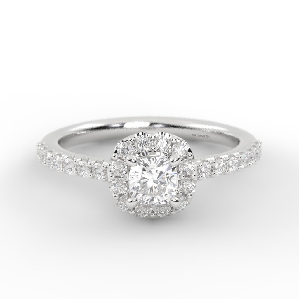 Anillo de compromiso Solitario Pave - Gran Ducal