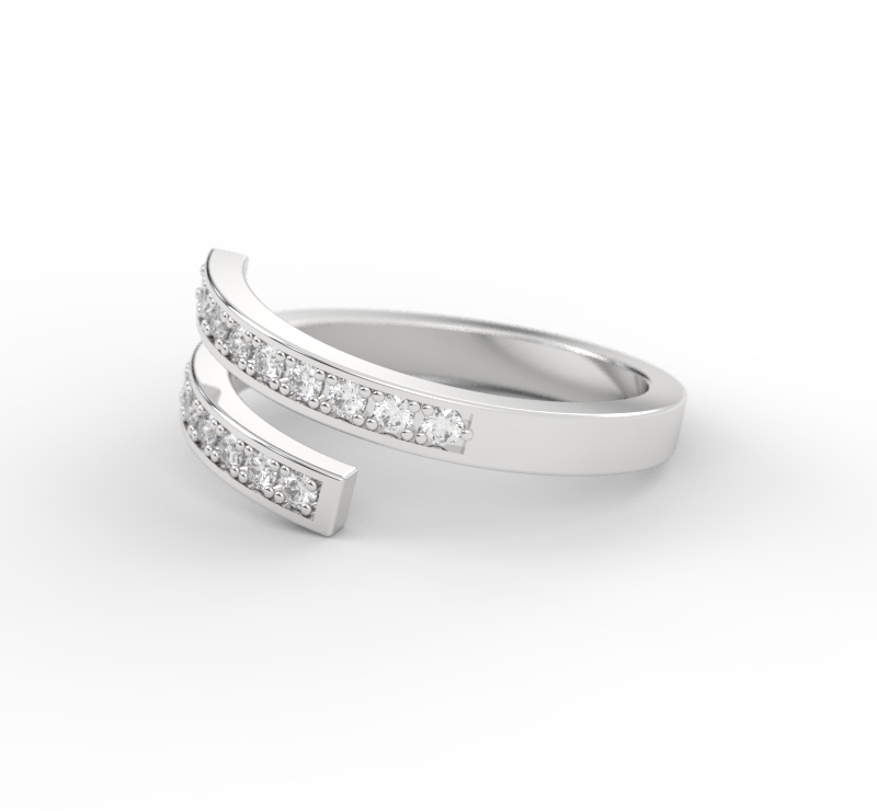 Anillo de compromiso Medio Cintillo Diamantes Naturales - Caicos - Imagen 2