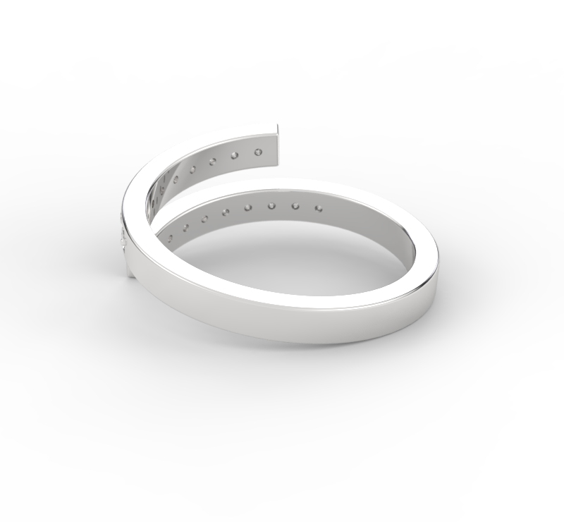 Anillo de compromiso Medio Cintillo Diamantes Naturales - Caicos - Imagen 3