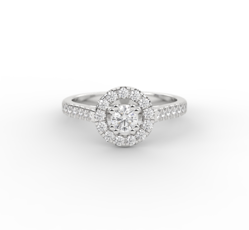 Anillo de compromiso Halo Diamante Natural - Guru