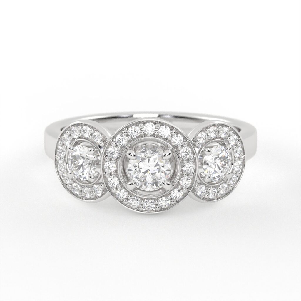 Anillo de compromiso Halo - Barbante