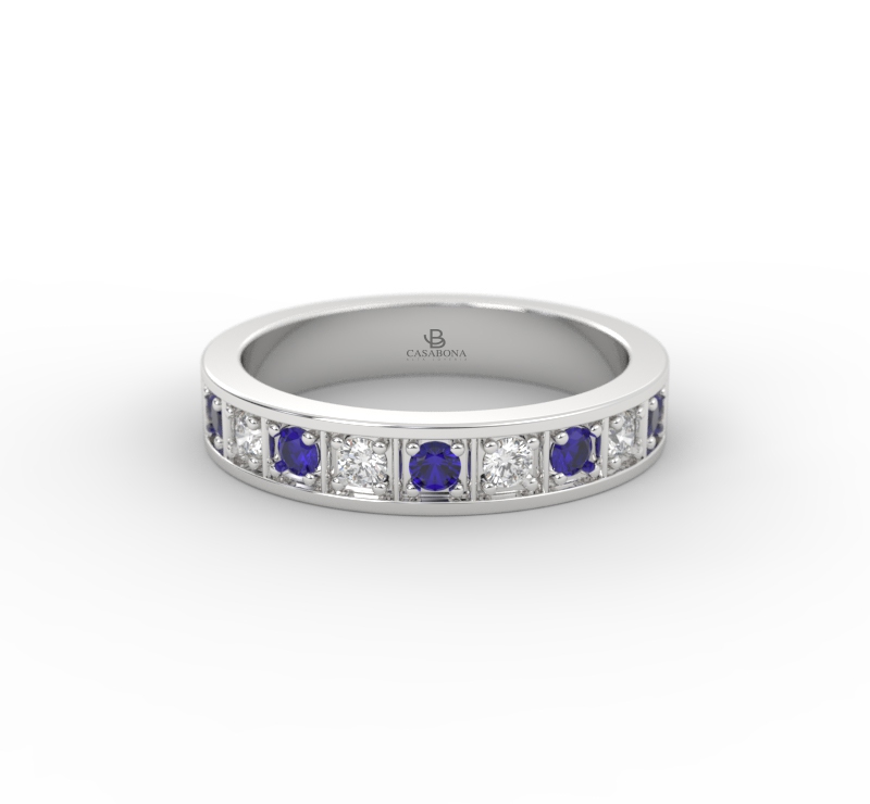 Anillo de compromiso Gemas de Color Oro 18k - Donna Zafiro
