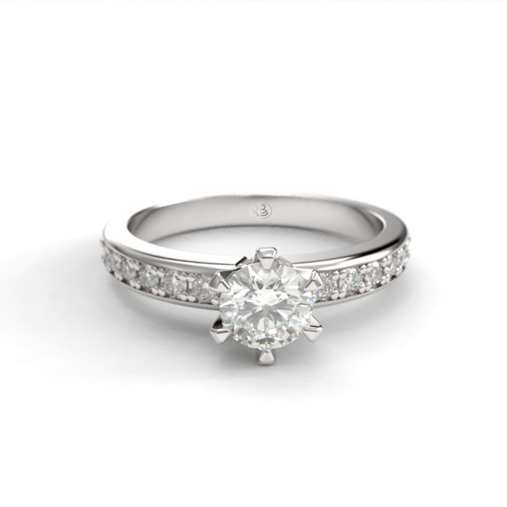 Anillo de compromiso Solitario Pavé - Louis VI