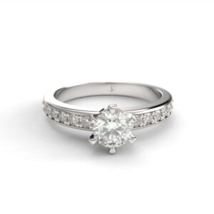 Anillo de compromiso Solitario Pavé - Louis VI