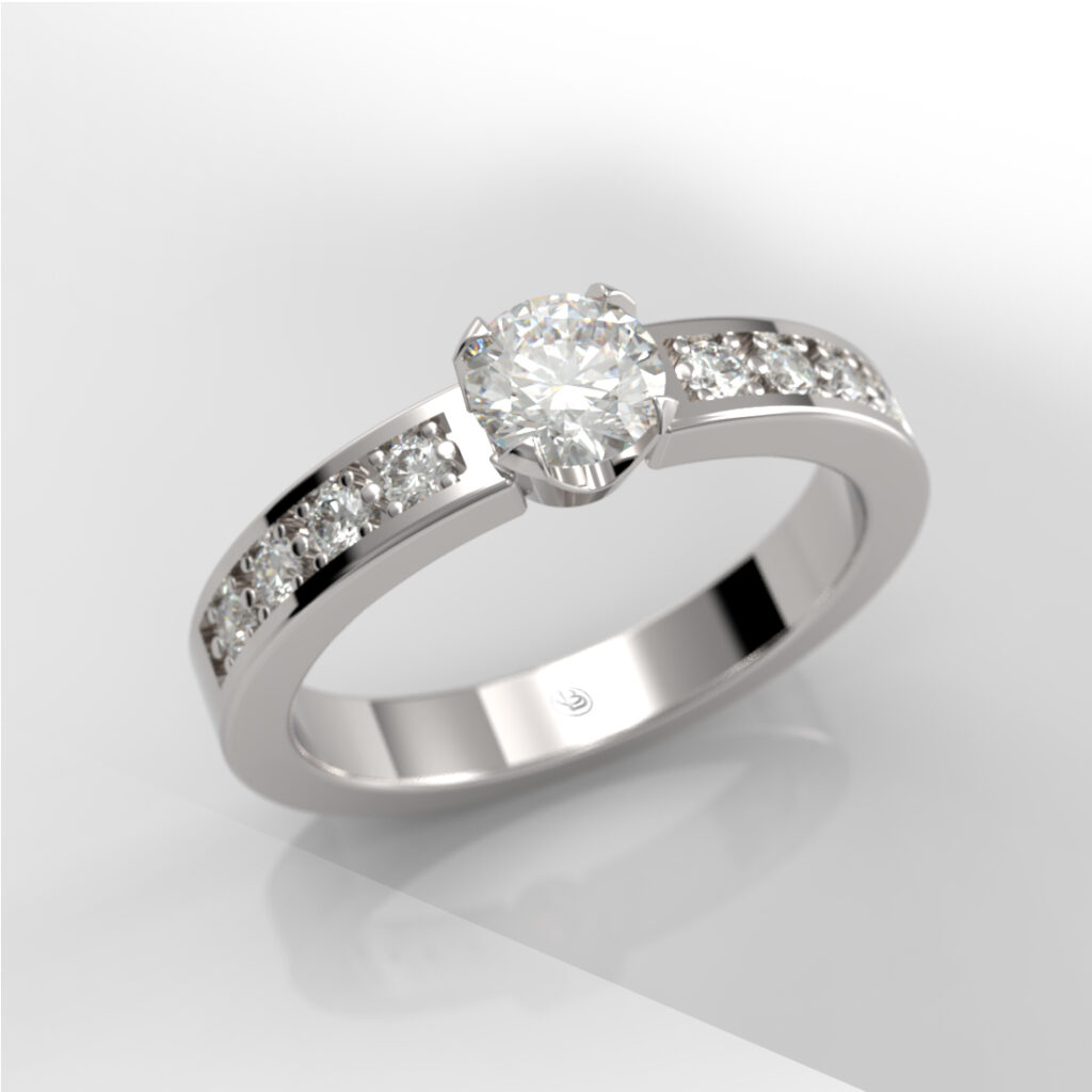 Anillo de compromiso Solitario Pavé - Stars