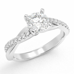 Anillo de compromiso Solitario Pavé Diamante Natural - Alessandro