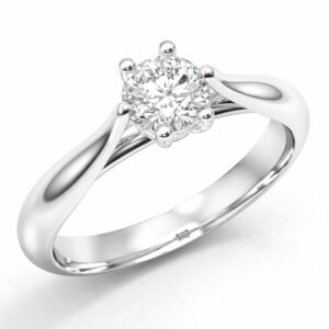 Anillo de compromiso Fly en oro blanco 18k con diamante natural corte brillante