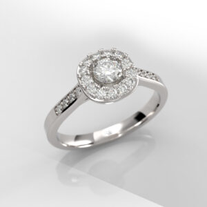 Anillo de compromiso Halo Brillante - Napoles