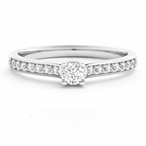 Anillo de compromiso Solitario Pavé Diamante Natural - Saian