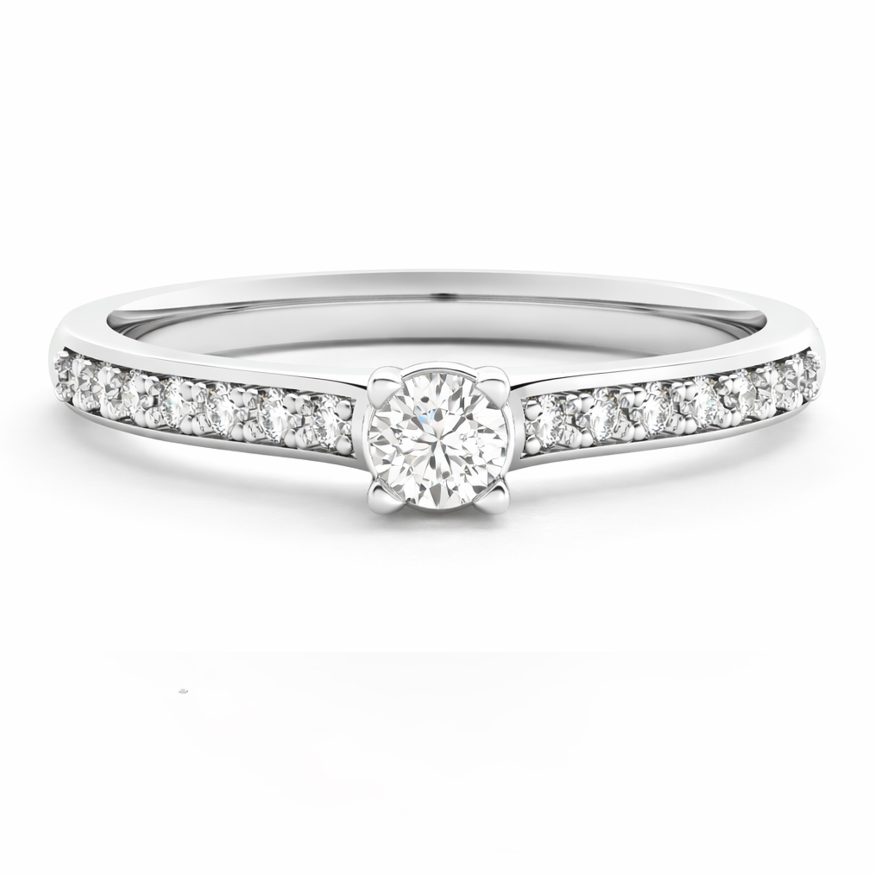 Anillo de compromiso Solitario Pavé Diamante Natural - Saian
