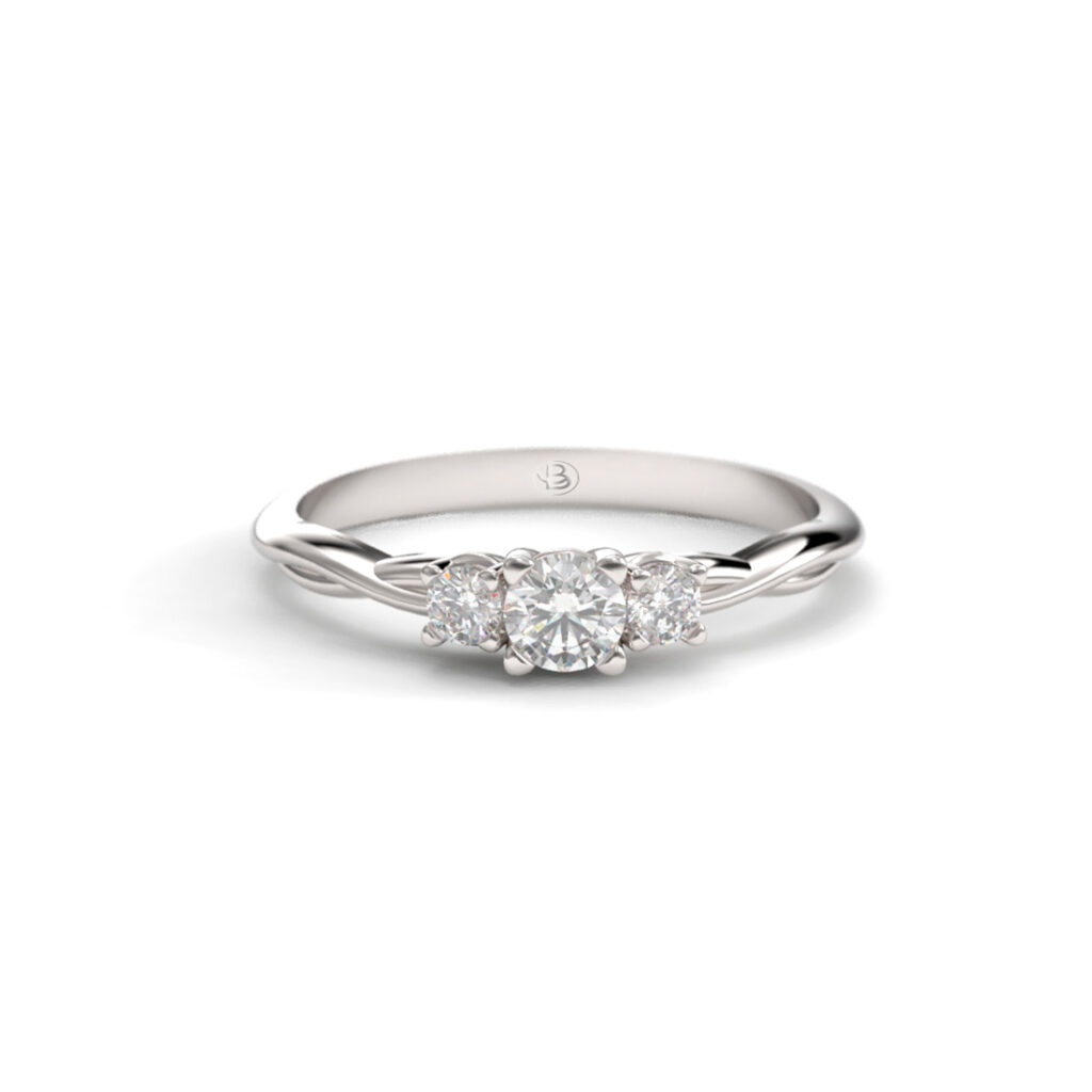 Anillo de compromiso Tres Piedras Diamante Natural - Tri Nature