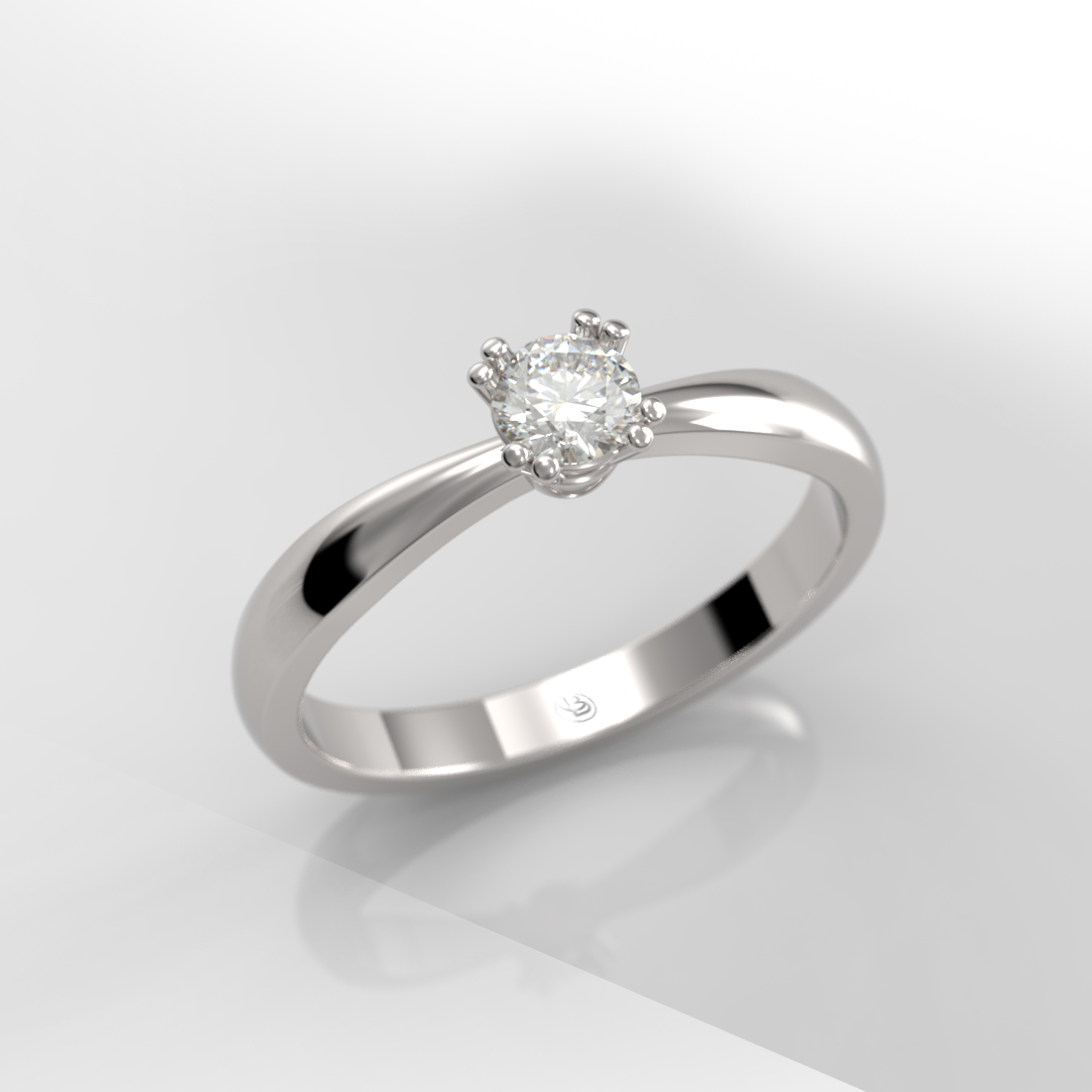 Anillo de compromiso Solitario Diamante Natural - Wu