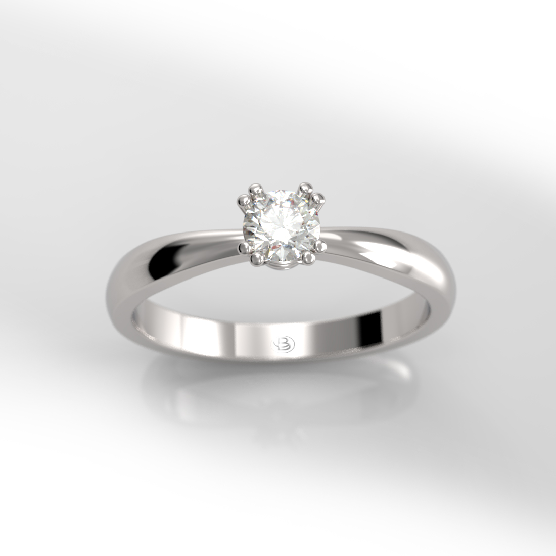 Anillo de compromiso Solitario Diamante Natural - Wu - Imagen 2