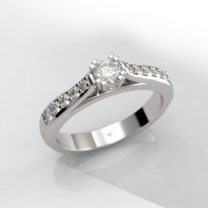 Anillo de compromiso Solitario Pavé Brillante - Lupita