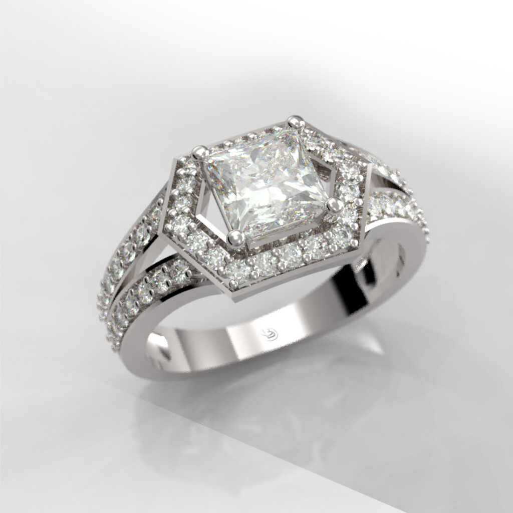 Anillo de compromiso Halo - María Antonieta