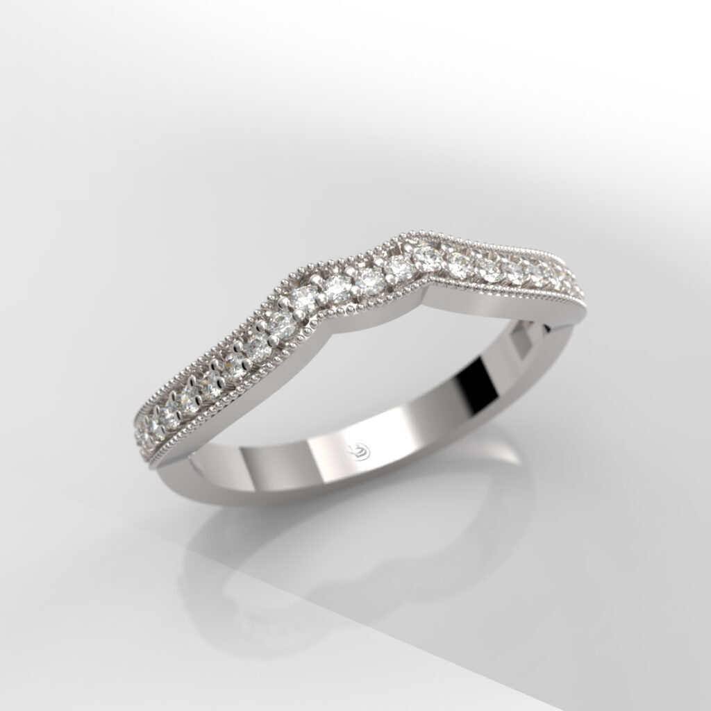 Anillo de compromiso Medio Cintillo Brillante Oro 18k - Cintas