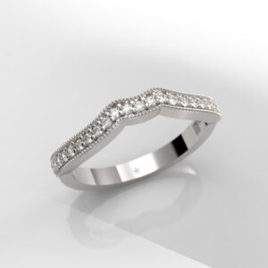 Anillo de compromiso Medio Cintillo Brillante Oro 18k - Cintas