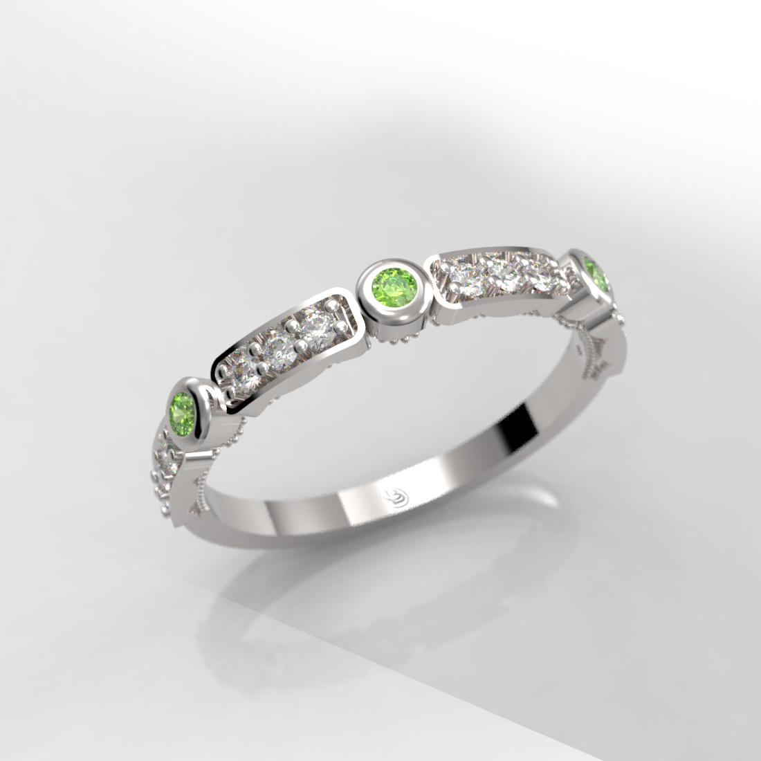 Anillo de compromiso Gemas de Color Oro 18k - Ciclo Peridoto