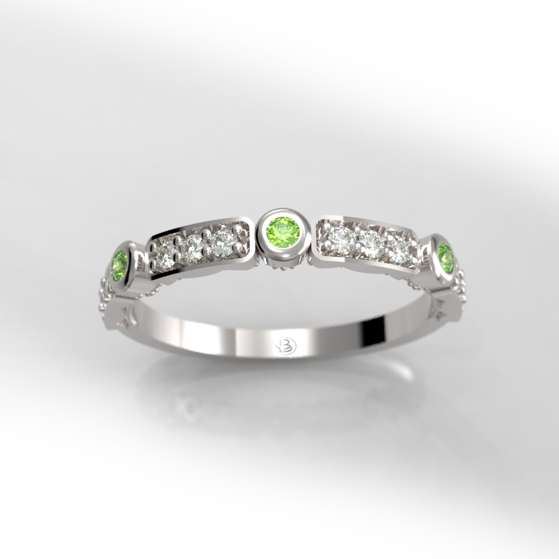 Anillo de compromiso Gemas de Color Oro 18k - Ciclo Peridoto - Imagen 2