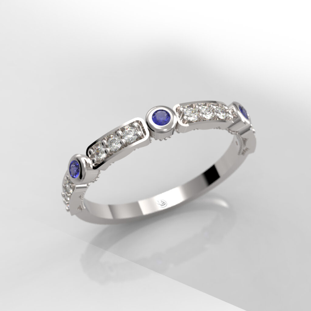 Anillo de compromiso Gemas de Color Oro 18k - Ciclo Zafiro