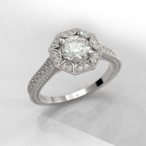 Anillo de compromiso Halo Diamante Natural - Octa
