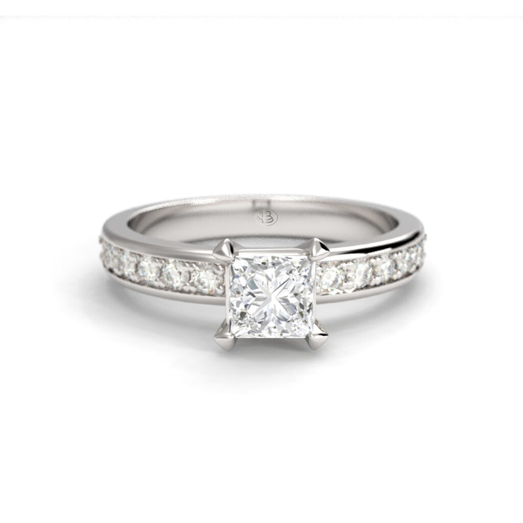 Anillo de compromiso Solitario Pavé - Príncipe Enrique