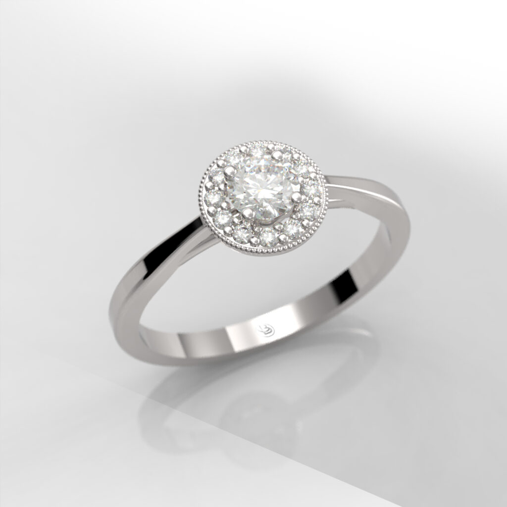 Anillo de compromiso Halo Oro 18k - Safari