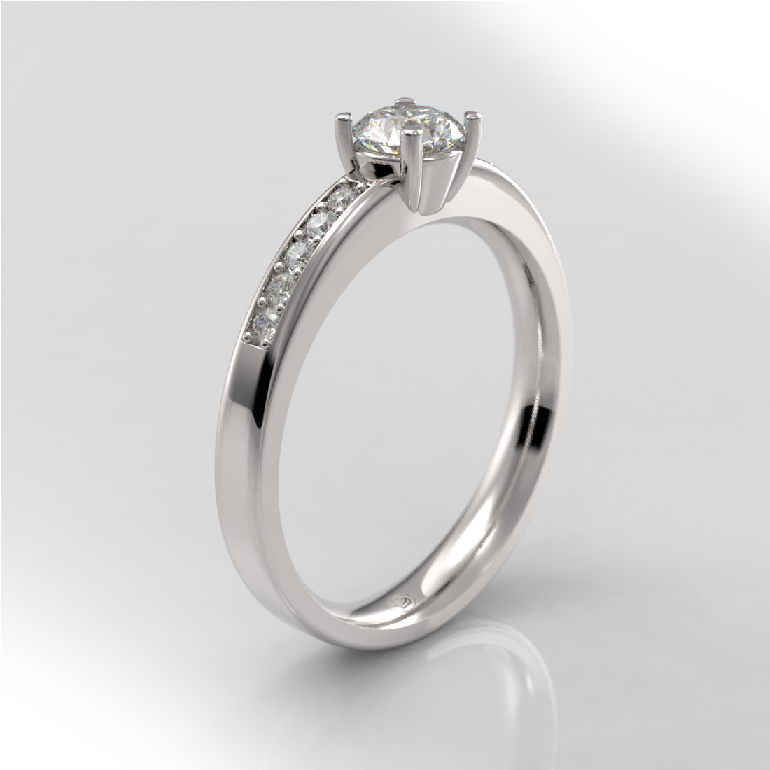 Anillo de compromiso Solitario Pavé - Paros - Imagen 3