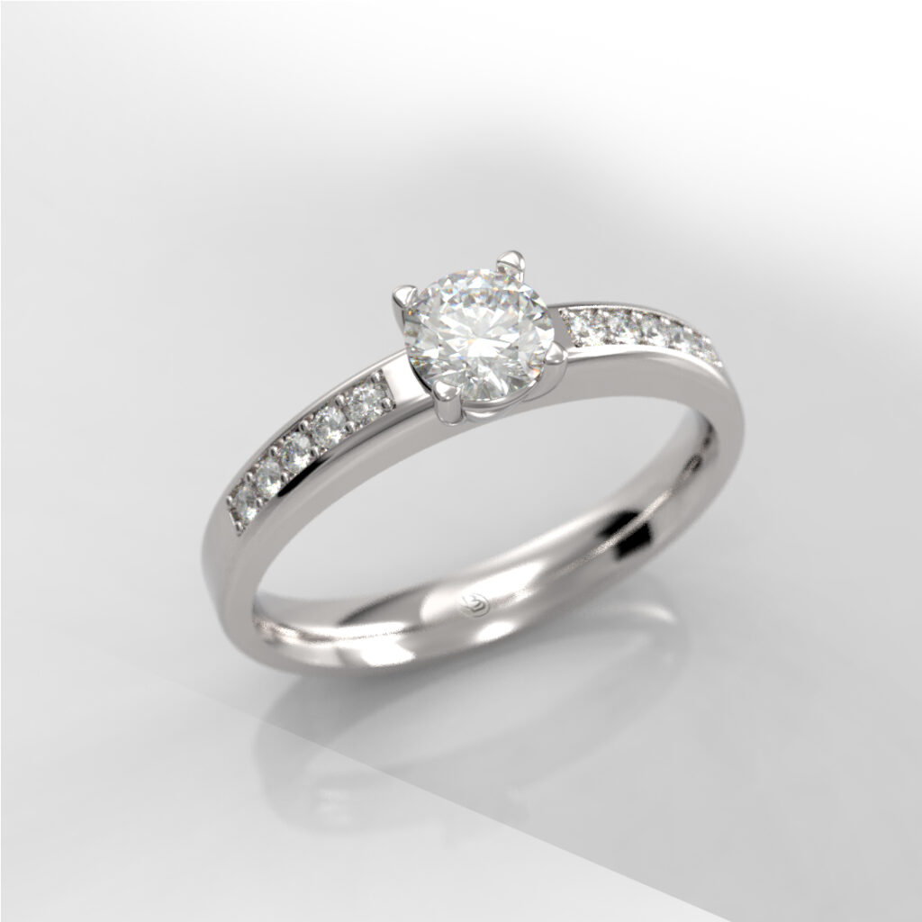 Anillo de compromiso Solitario Pavé 0.40ct - Paros