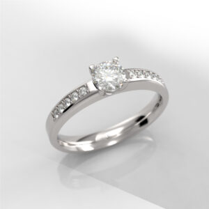 Anillo de compromiso Solitario Pavé 0.40ct - Paros
