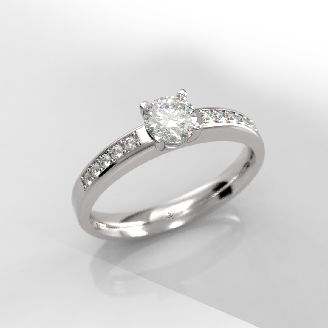 Anillo de compromiso Solitario Pavé 0.40ct - Paros