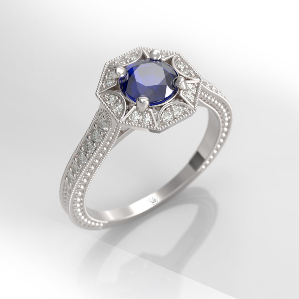 Anillo de compromiso Gemas de Color - Octa