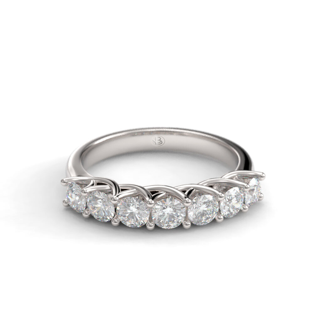 Anillo de Compromiso Medio Cintillo Diamantes Naturales Oro 18k - Thai