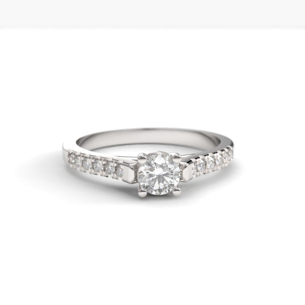 Anillo de compromiso Solitario Pavé Brillante - Suppa II