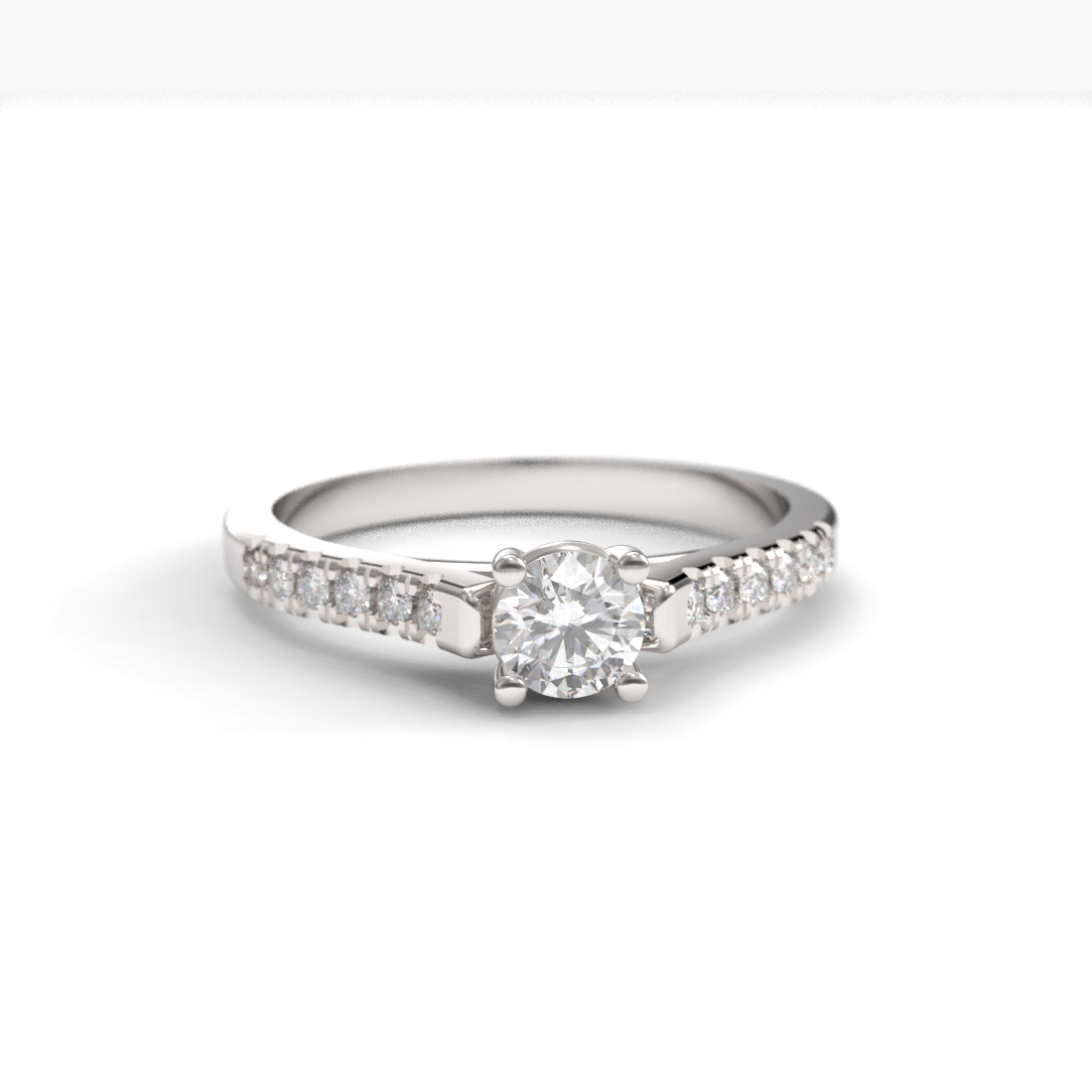 Anillo de compromiso Solitario Pavé Brillante - Suppa II