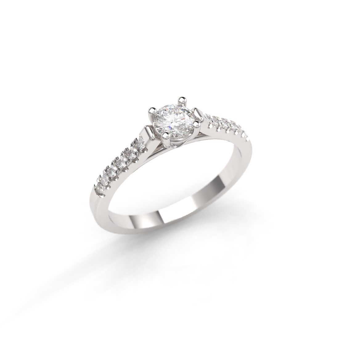 Anillo de compromiso Solitario Pavé Brillante - Suppa II - Imagen 3
