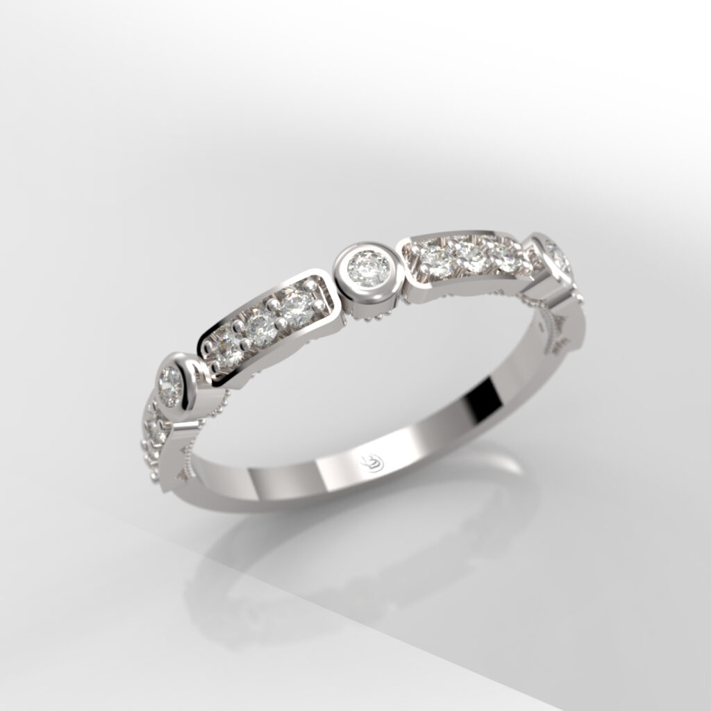 Anillo de compromiso Medio Cintillo Oro 18k - Ciclo