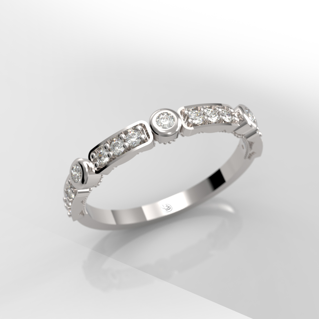 Anillo de compromiso Medio Cintillo Oro 18k - Ciclo
