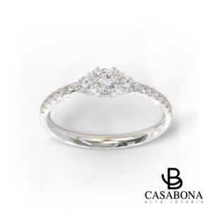 Anillo de compromiso Tres Piedras Brillante - Tribus