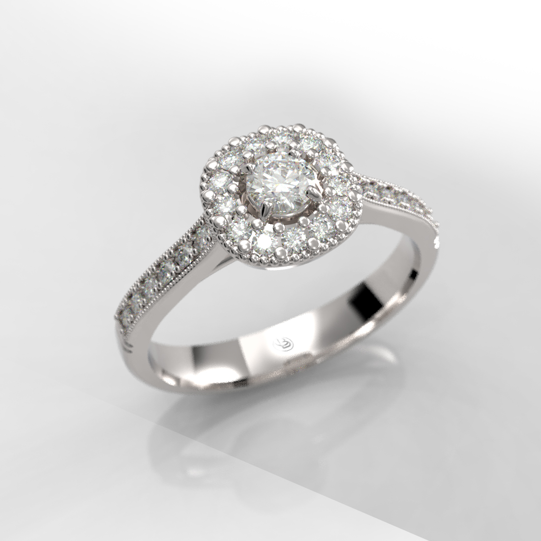Anillo de compromiso Halo Brillante - 1933