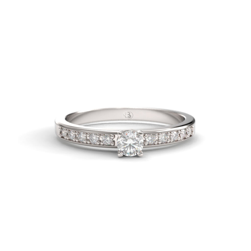 Anillo de compromiso Solitario Pavé 0.10ct - Janis